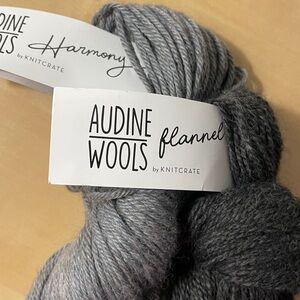 Audine Wools Gray Yarn Bundle 2 skeins alpaca blend yarn